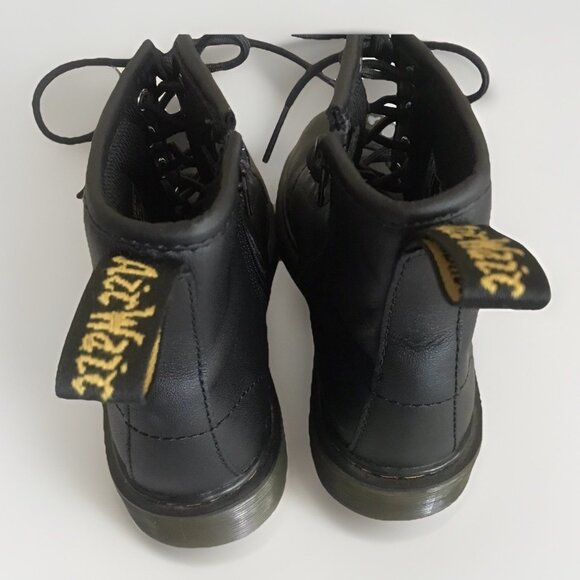 Dr Martens Kids Size 2 Black Leather Combat bootie 1460 - Picture 4 of 7